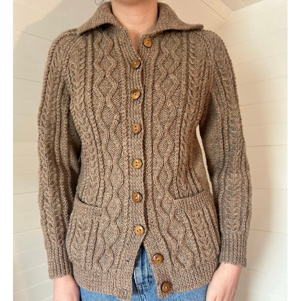 Heirloom handmade knit cardigan sweater - Picture 2 of 4